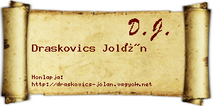 Draskovics Jolán névjegykártya