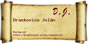 Draskovics Jolán névjegykártya